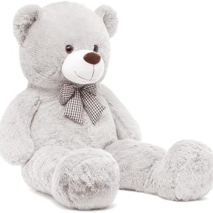 Giant Teddy Bear Stuffed Animals, Big Teddy Bear Plush Toy for Girlfriend Girls Birthday (Light Gray, 47 Inches)
