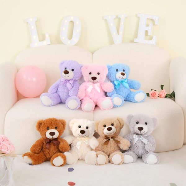 Bulk Teddy Bear Stuffed Animals Plush Toys for Kids Girls Boys,14 inch Teddy Bear for Baby Shower Decorations, 7-Pack Wholesale Small Stuffed Animal Gifts for Birthday Christmas Valentines - Image 2