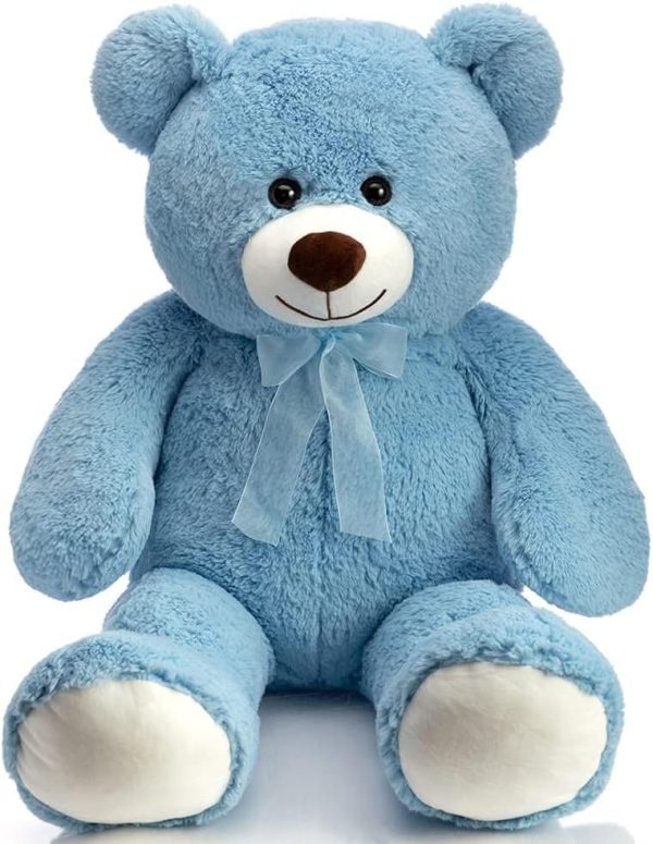 Big Teddy Bear Large Teddy Bear Stuffed Animal Birthday Valentines Day Plush for Kids and Girlfriend 36 inch Blue