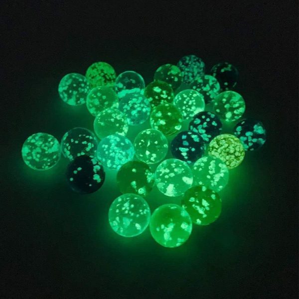 10Pcs Gold Marbles Glow in The Dark Marbles,Glass Marbles Ball Luminous Glass Ball Runs,Marbles DIY and Home Decoration Dice and Marbles(12mm/0.47in) - Image 2