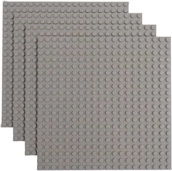 Classic Baseplate - Building Kit for Toddlers & Kids - 20 x 20 Studs - 6.3 x 6.3 inches - Pack of 4 Baseplates - Compatible with Major Brands