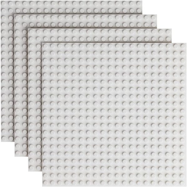 Classic Baseplate - Building Kit for Toddlers & Kids - 20 x 20 Studs - 6.3 x 6.3 inches - Pack of 4 Baseplates - Compatible with Major Brands