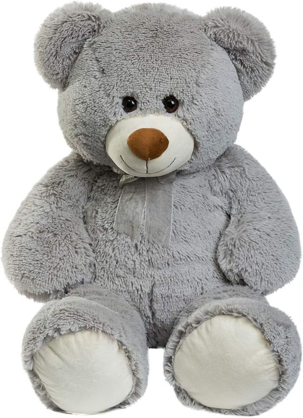 Big Teddy Bear Large Teddy Bear Stuffed Animal Birthday Valentines Day Plush for Kids and Girlfriend 36 inch Gray
