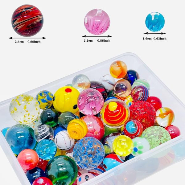 100 Assorted Marbles Bulk Cheap for Kids Ages 4-8-12 Play Marbles Physical Therapy Glow in The Dark Glass Marbles - Image 2