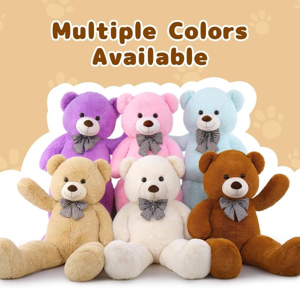 Giant Big Teddy Bear 4 Feet 47 inch Life Size Tan Plush Bear Brown Stuffed Animal for Children Boyfriend - Image 2