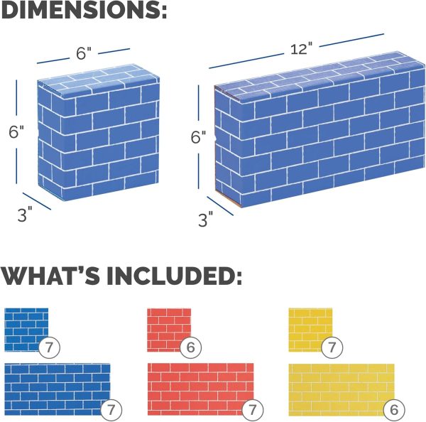 Heavy Duty Jumbo Cardboard Building Blocks, 40 Pack, Large and Medium Toy Blocks for Kids and - Image 2