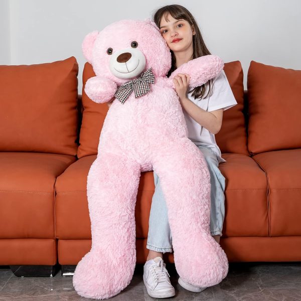 Giant Teddy Bear Stuffed Animals Pink Plush Toy for Girlfriend, Big Teddy Bear 4ft Gifts for Kids, 47inch - Image 2