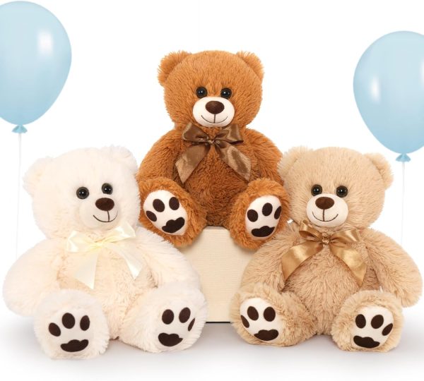 Bulk Teddy Bears for Kid Girlfriend Boyfriend Valentine's Gift,3-Pack Teddy Bear Stuffed Animals Bulk,14'' Teddy Bears Bulk,Soft Stuffed Bear Stuffed Animal Wholesale for Birthday Baby Shower