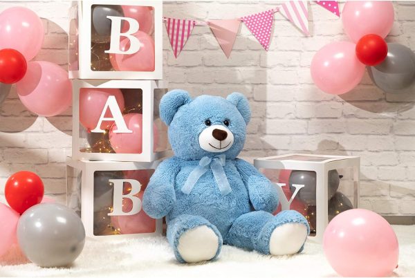 Big Teddy Bear Large Teddy Bear Stuffed Animal Birthday Valentines Day Plush for Kids and Girlfriend 36 inch Blue - Image 2