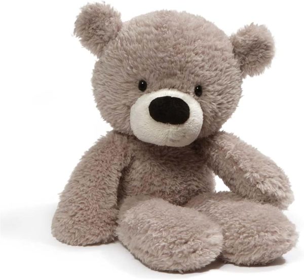 Fuzzy Teddy Bear, Premium Stuffed Animal for Ages 1 and Up, Gray, 13.5”
