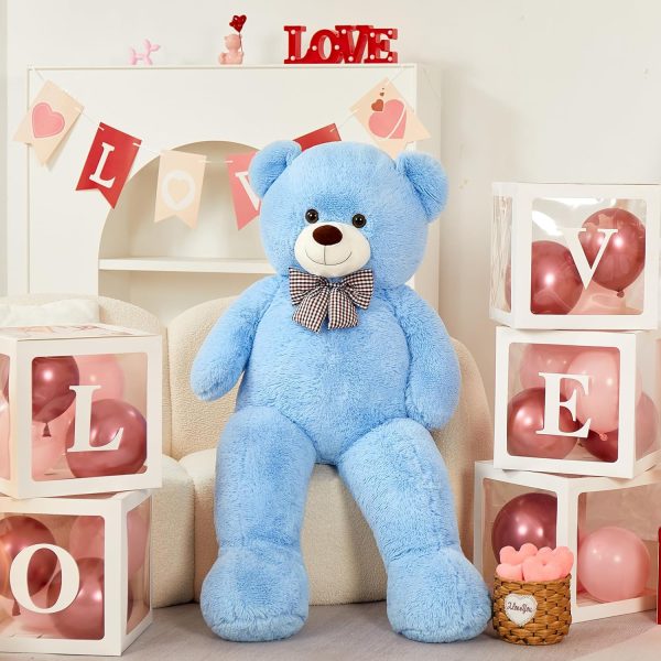 Giant Teddy Bear, 47in Big Teddy Bear Stuffed Animals Plush, 4 Feet Large Bear for Girlfriend Gifts, Blue - Image 2