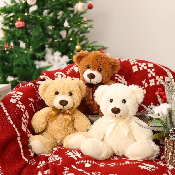3 Packs Teddy Bears Bulk Stuffed Animals, Cute Small Teddy Bear Plush Toys, Little Stuffed Bear for Kids on Centerpiece Baby Shower, 14 Inches - Image 2