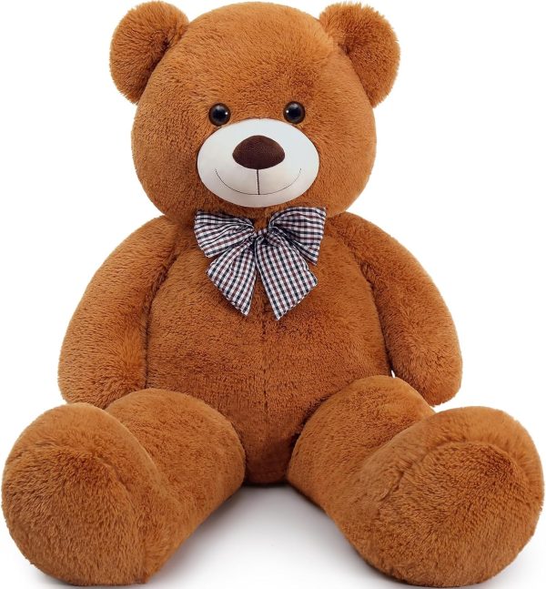 Big Brown Jumbo Oversized Teddy Bear 47 inch Giant Stuffed Animal 4 Feet for Boy Baby Shower