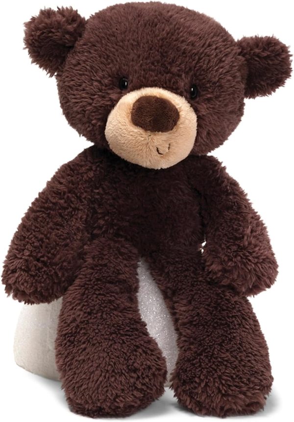 Fuzzy Teddy Bear, Premium Stuffed Animal for Ages 1 and Up, Chocolate Brown, 13.5”
