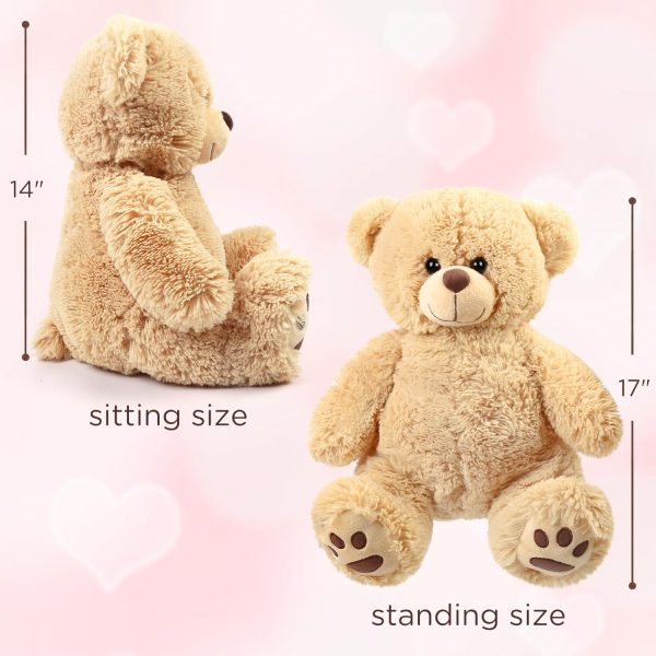 Teddy Bear Stuffed Animal, 14 inch Brown Teddy Bear Plush Toy, Soft Plush Gifts for Kids Baby Toddlers on Baby Shower, Easter Decorations - Image 2